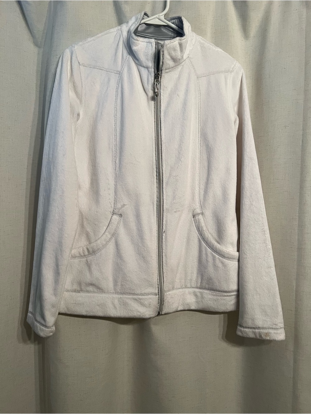 BKE Sport White Full Zip -Front Jacket
